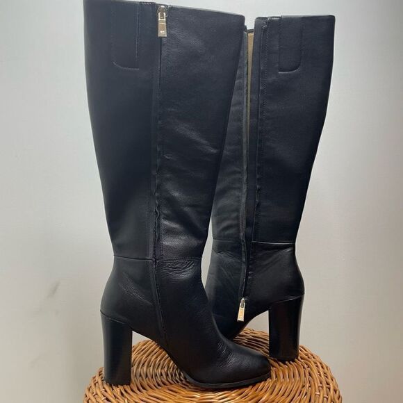 NEW Kenneth Cole Justin Leather Heeled Boots Black Leather With Box NWT 8 $239 - Picture 7 of 10
